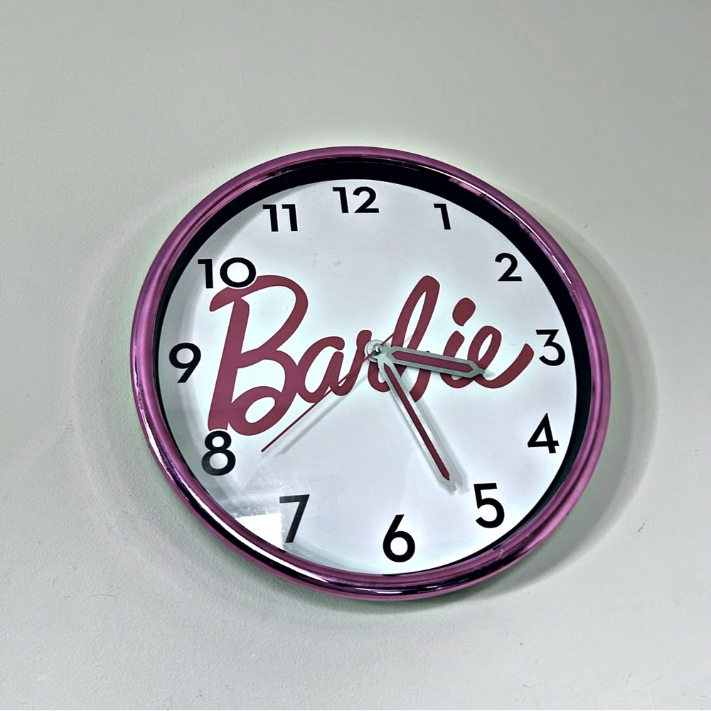 Y2K Barbie Logo Large Wall Clock